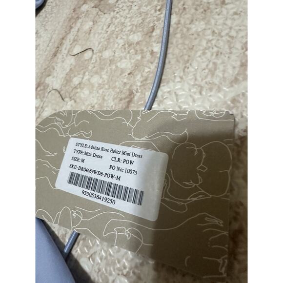 Meshki Adaline Rose Halter Neck Mini Dress M NWT Little Blue Dress - Picture 9 of 13